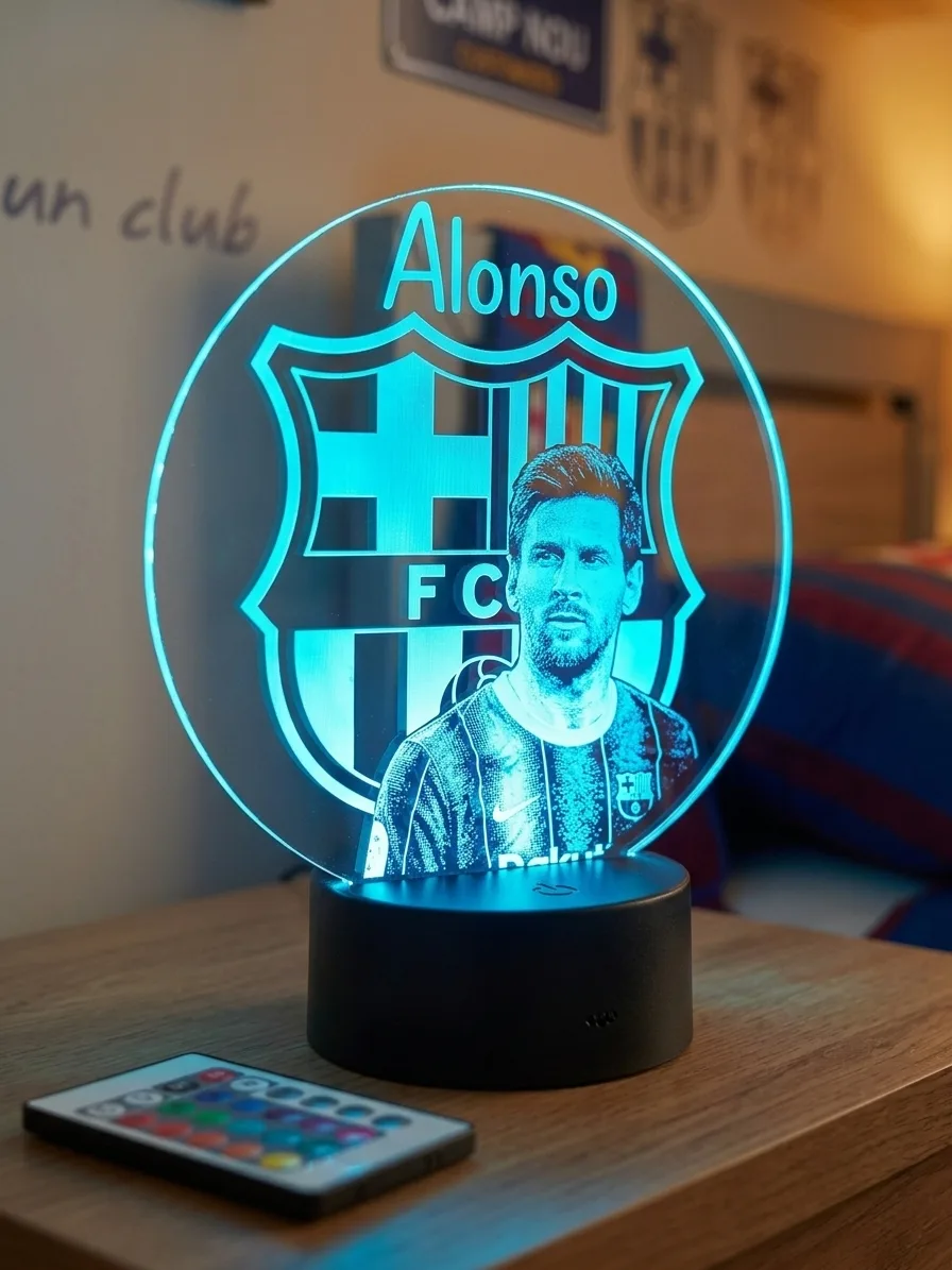 Lámpara de futbol con nombre personalizado